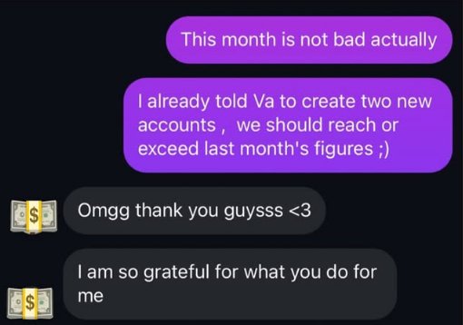 Message from a creator thanking the agency